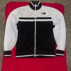 The North Face varsity jacket black&white